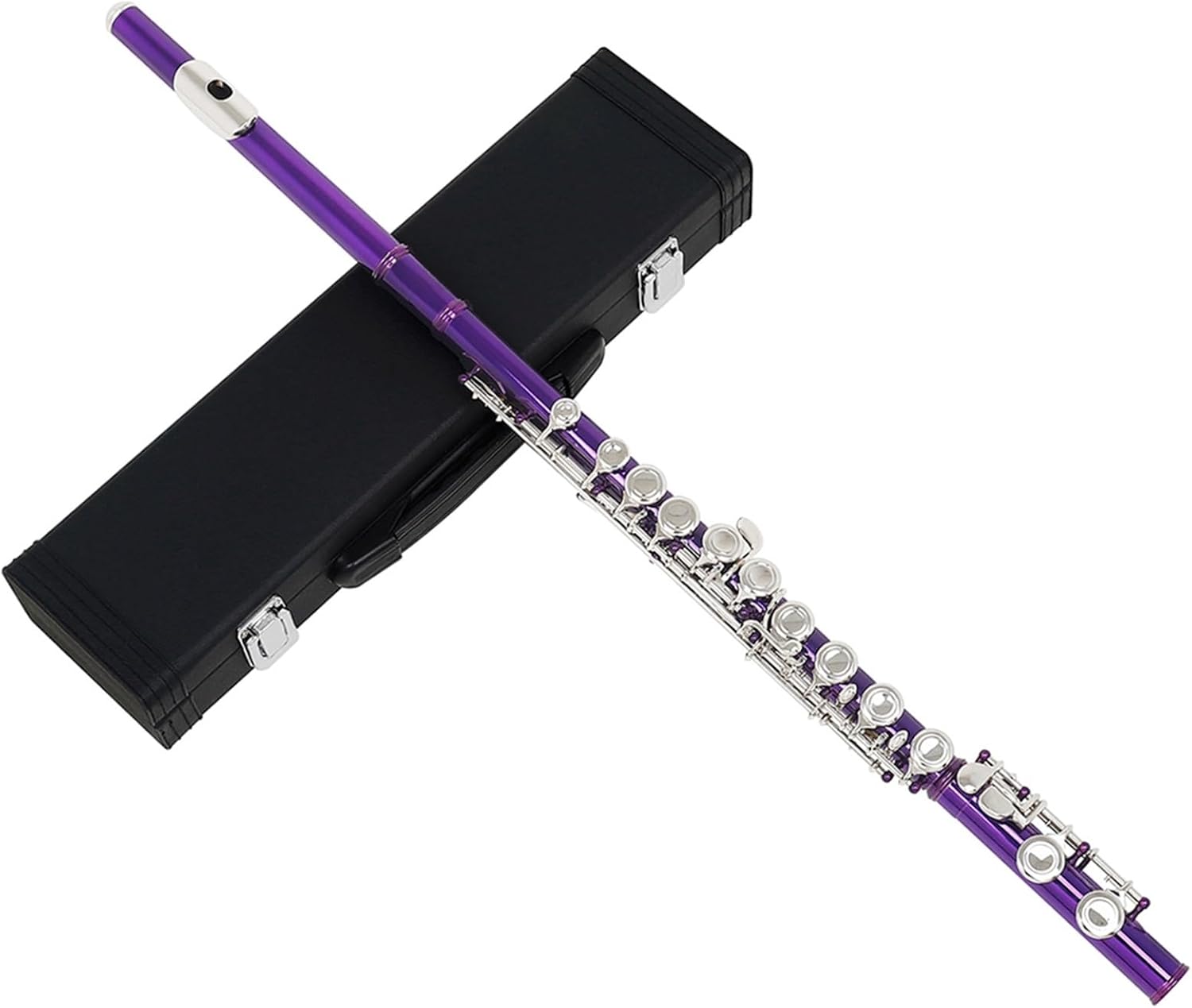 Flute Western Flute Nickel Plated 16 Holes C Key Cupronickel Flute Woodwind Instrument with Case Flutes Musical Instruments