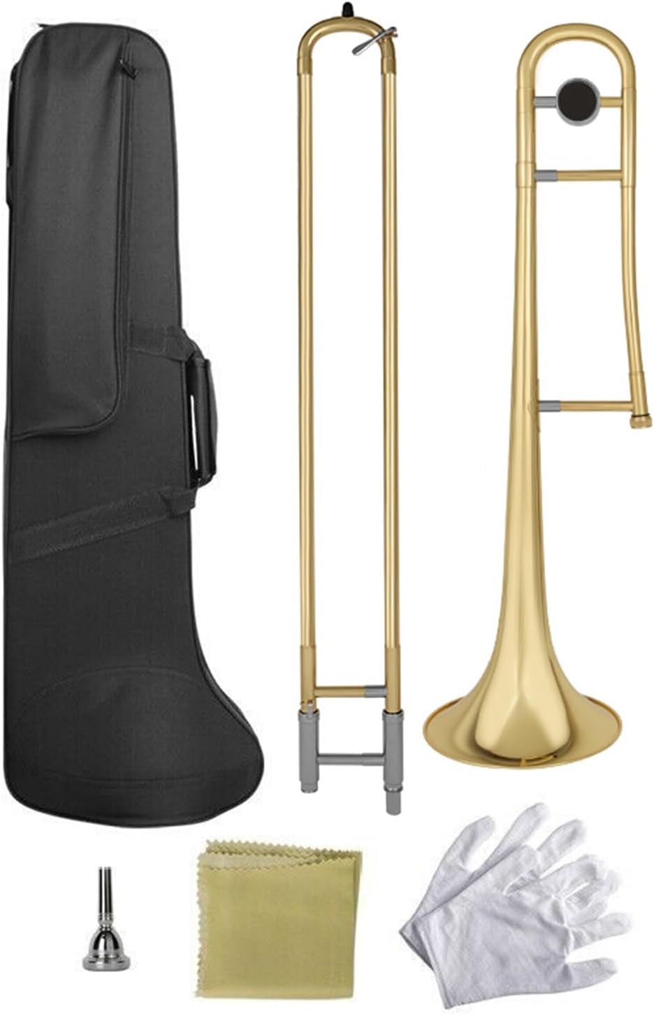 Adult Trombone Instrument Professional Beginner Tenor Trombone Pull Pipe B Flat Instrument Lacquer Gold