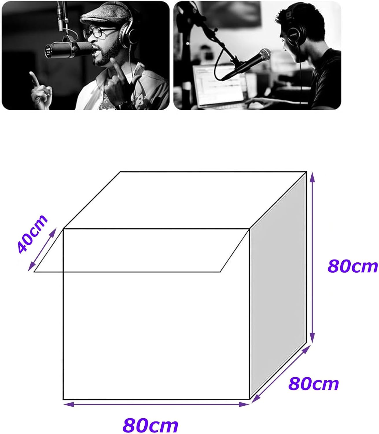 Portable Recording Studio, Microphone Foam Booth, Desktop Soundproof Enclosure, Suitable for Recording Studio, Singing Broadcast (Green)