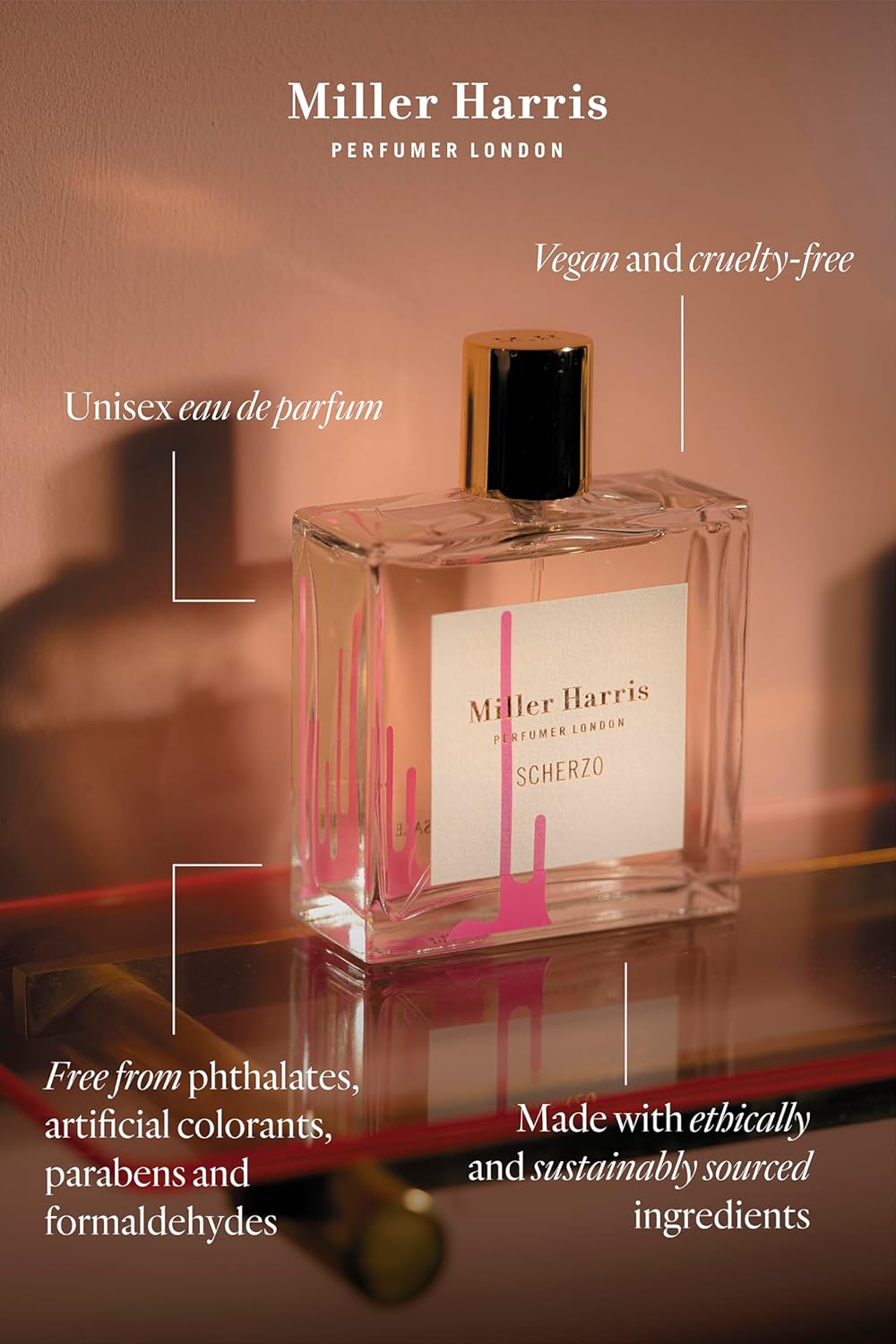 Miller Harris Scherzo Eau de Parfum | Floral, Oud, Sweet Perfume (3.4 fl oz)