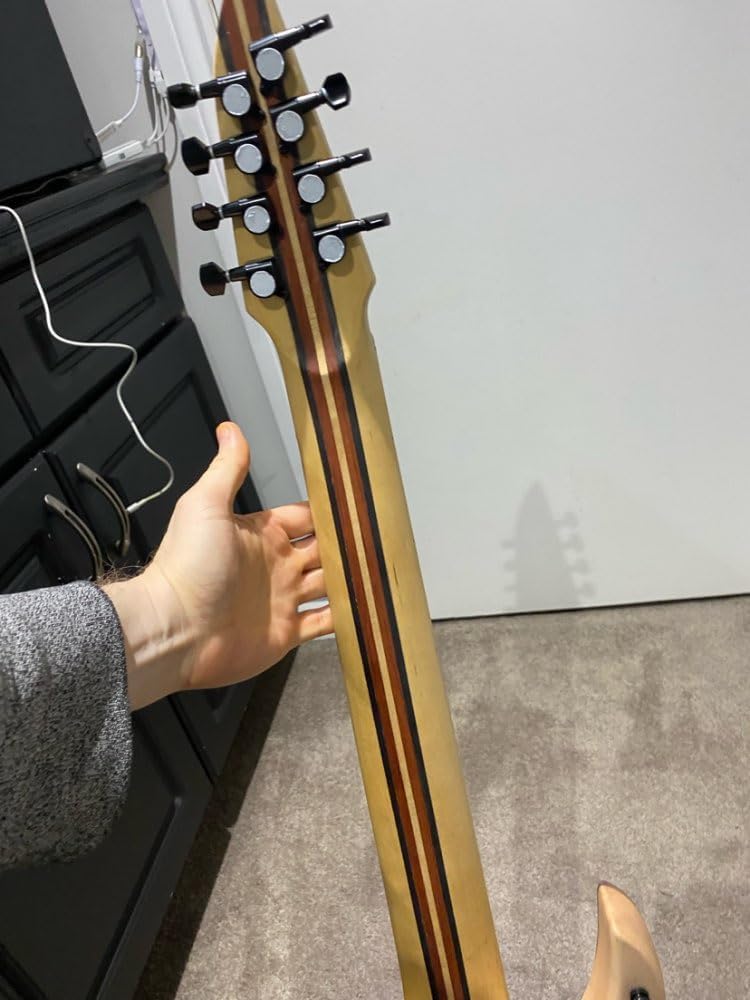 Hand Made Fanned Fret 8 Strings Guitar ASH Body, Alnico V Pickups, 24 Frets for Beginner, Intermediate and pro Players