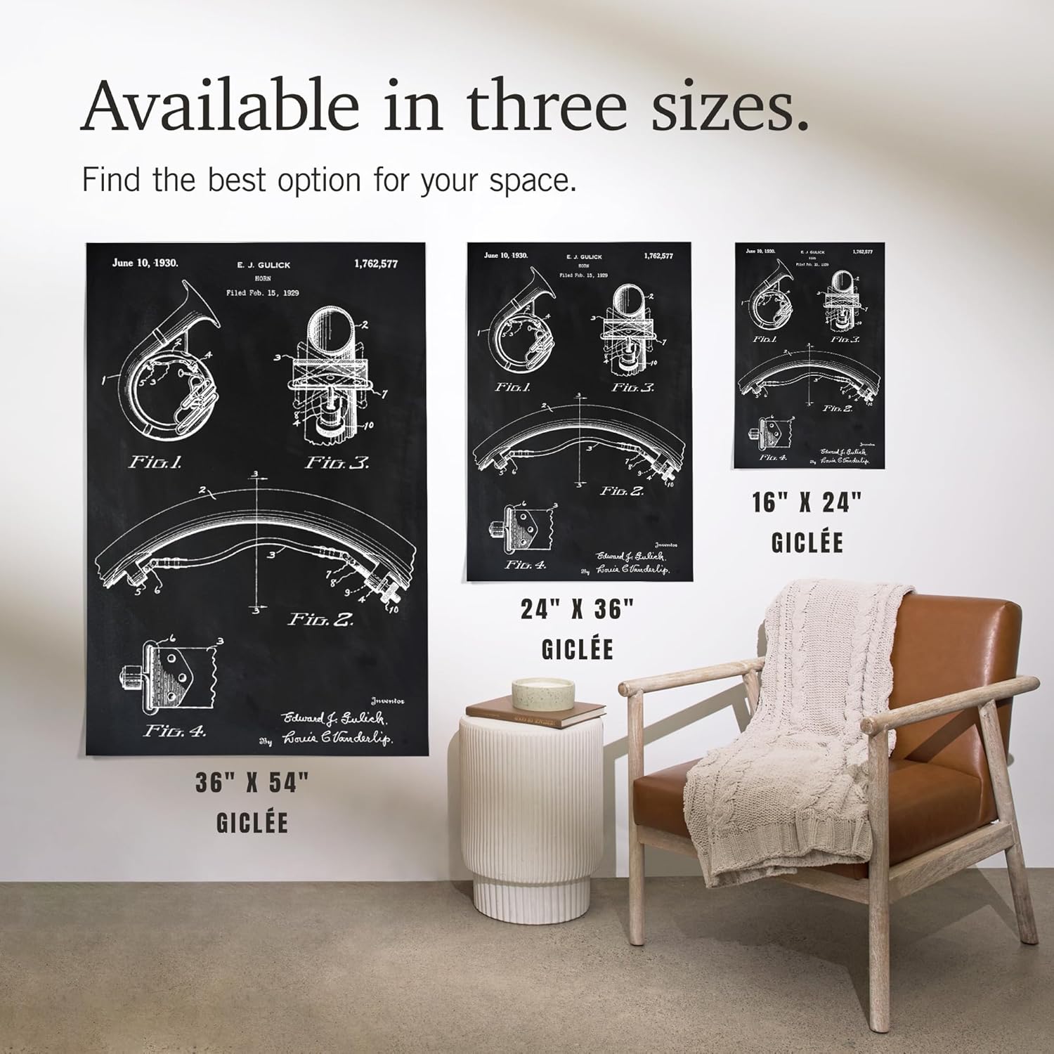 Lantern Press 36x54 Inch Giclee Print, Blackboard Patent, Sousaphone