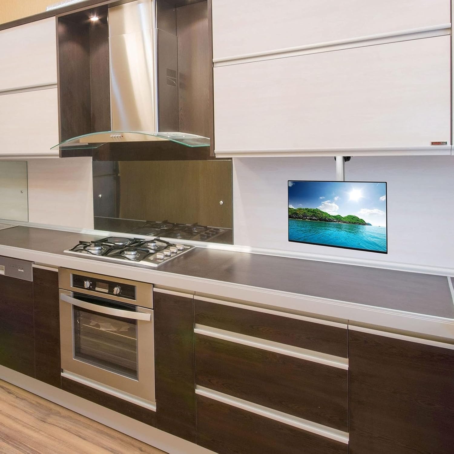 Corner tv Wall Mount,tv Mount, Fits 17-37 Inches Ceiling TV Mount, Flip Down TV and Monitor Mount Bracket, Adjustable Bracket Ceiling Kitchen Overhead and Under Cabinet Mount