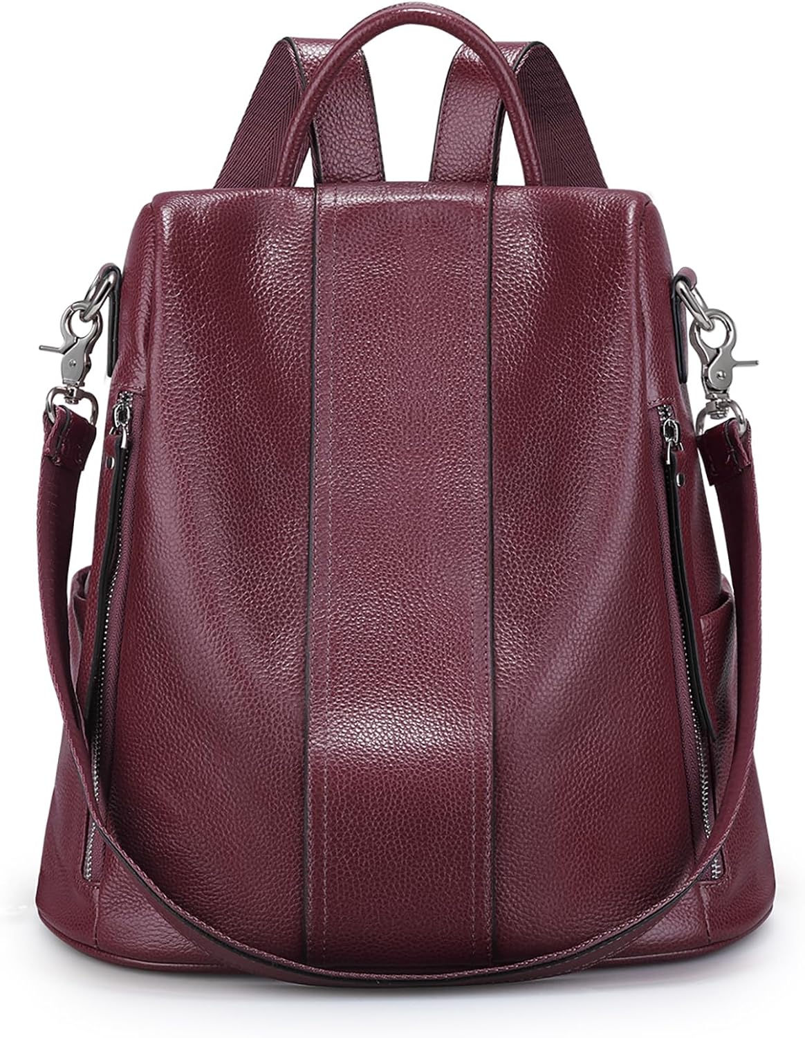 S-ZONE Leather Backpack Purses for Women Antitheft Rucksack Shoulder Bag Medium