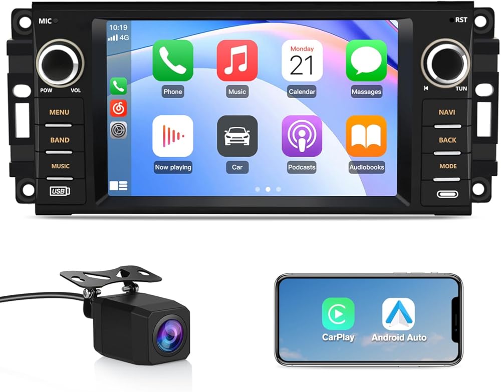 Android 13 Car Radio Stereo for Dodge RAM 1500 2500 3500 2009 2010 2011 2012 with Wireless CarPlay/Android Auto/GPS/HD Backup Camera