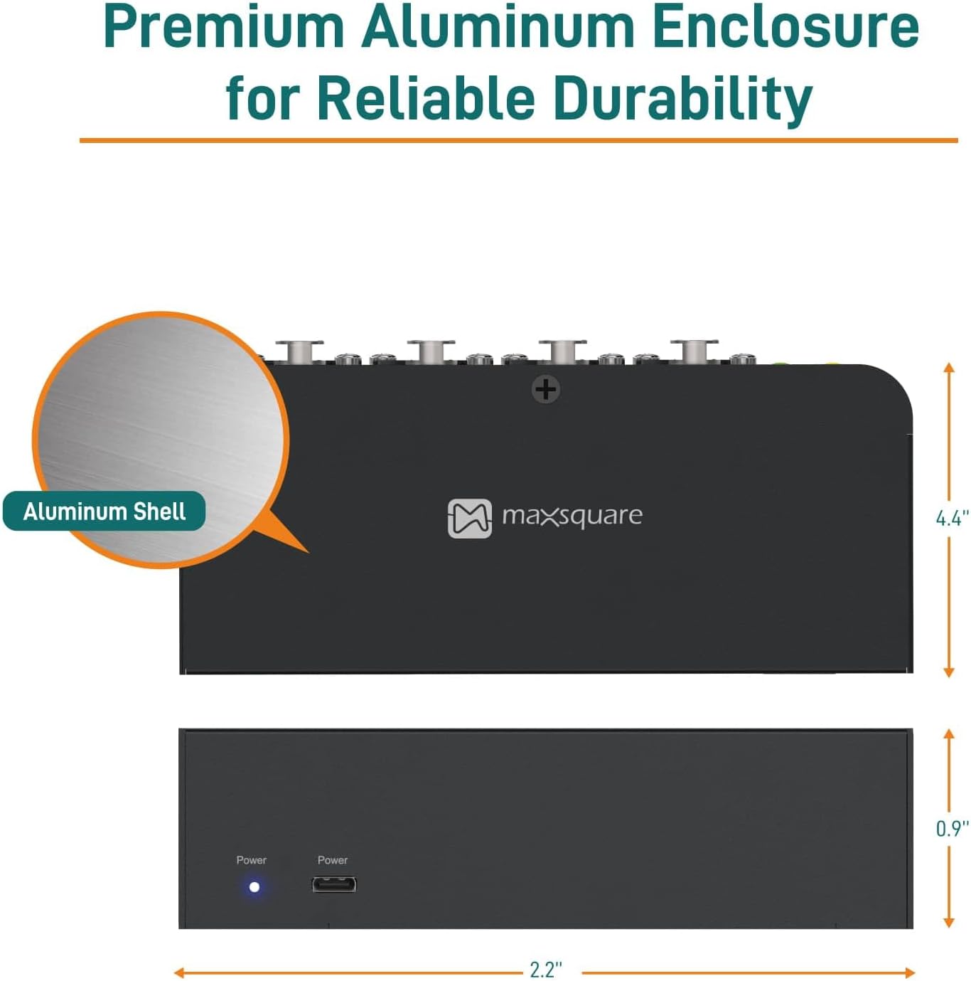 Dante Audio 4 Channel Analog Audio Network Interface Box, Four 3-Pin XLR inputs, PoE, Aluminum Housing, TAA Compliant (MSQ-3900D)