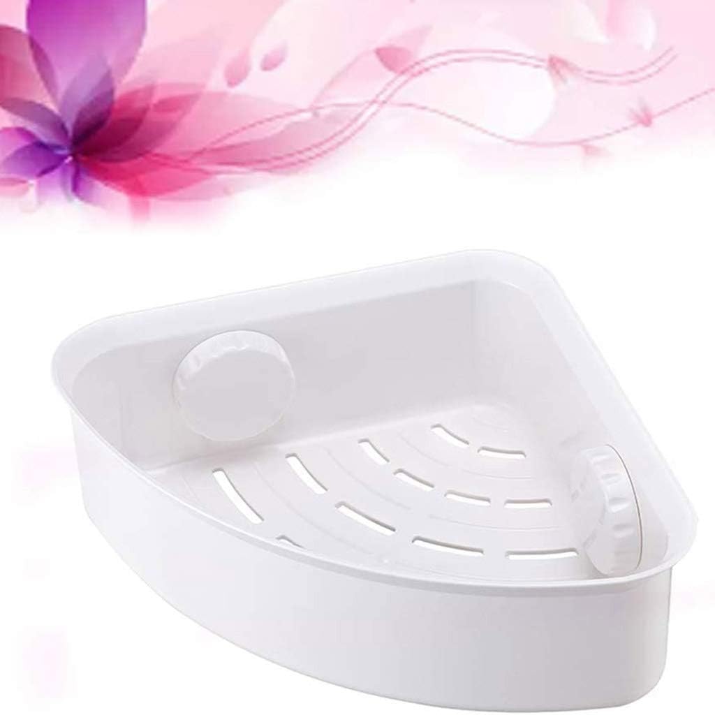 Suction Corner Shower Caddy Bathroom Shower Shelf Storage Basket Wall Mounted Organizer for Shampoo,Plastic Shower Rack for Kitchen Bathroom