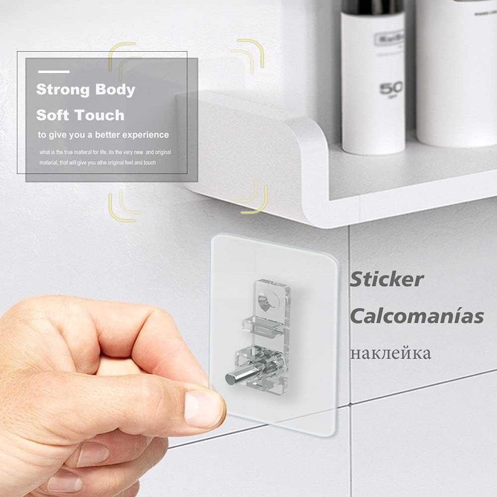 Shower Shelves Bathroom Shelf, Wall Mounted Organizer, Drill Free Fixture Furniture Rack Accessory Bathing Accessories (Color : Full Three)