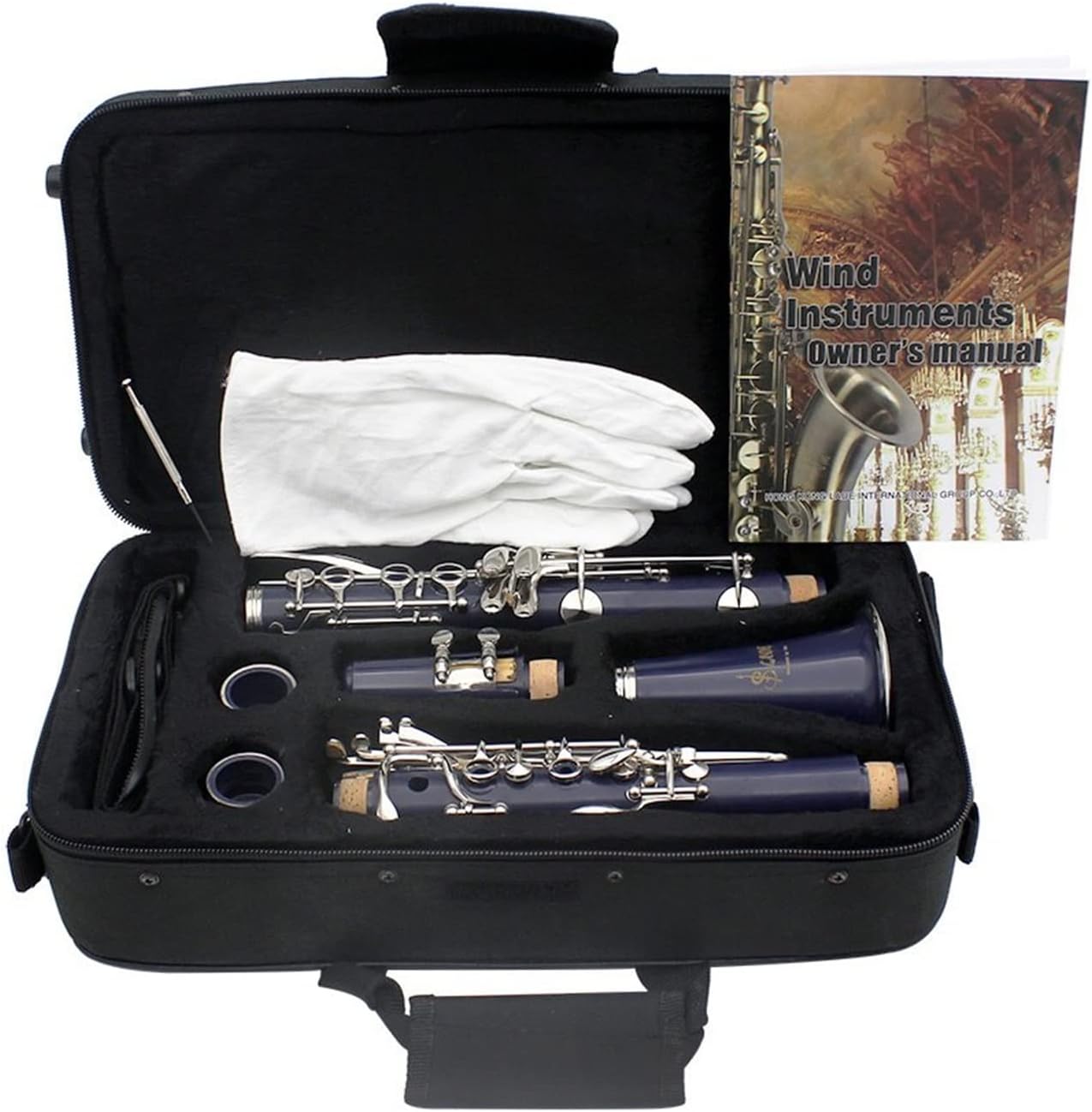 KESHUO 17 Keys Clarinet Bb B Flat Professional Woodwind Instrument ABS Resin Tube Clarinet with Box Reed Musical Instrument Parts Student Standard Clarinet Set (Color : Purple)