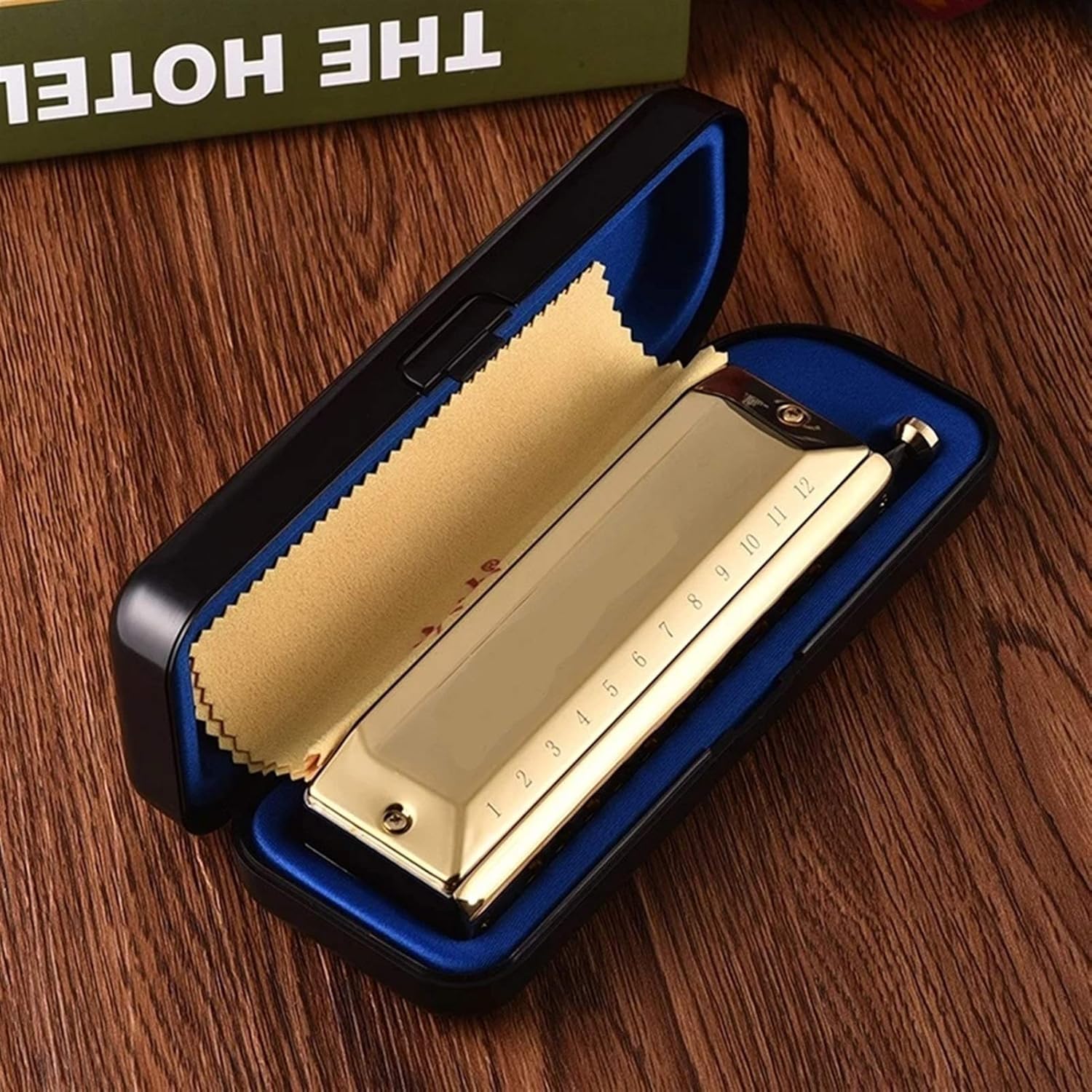 Harmonica Chromatic Harmonica 12 16 Holes Mouth Organ Instrumentos Key of C Phosphor Bronze Reeds Musical Instruments (Color : Black 1248)