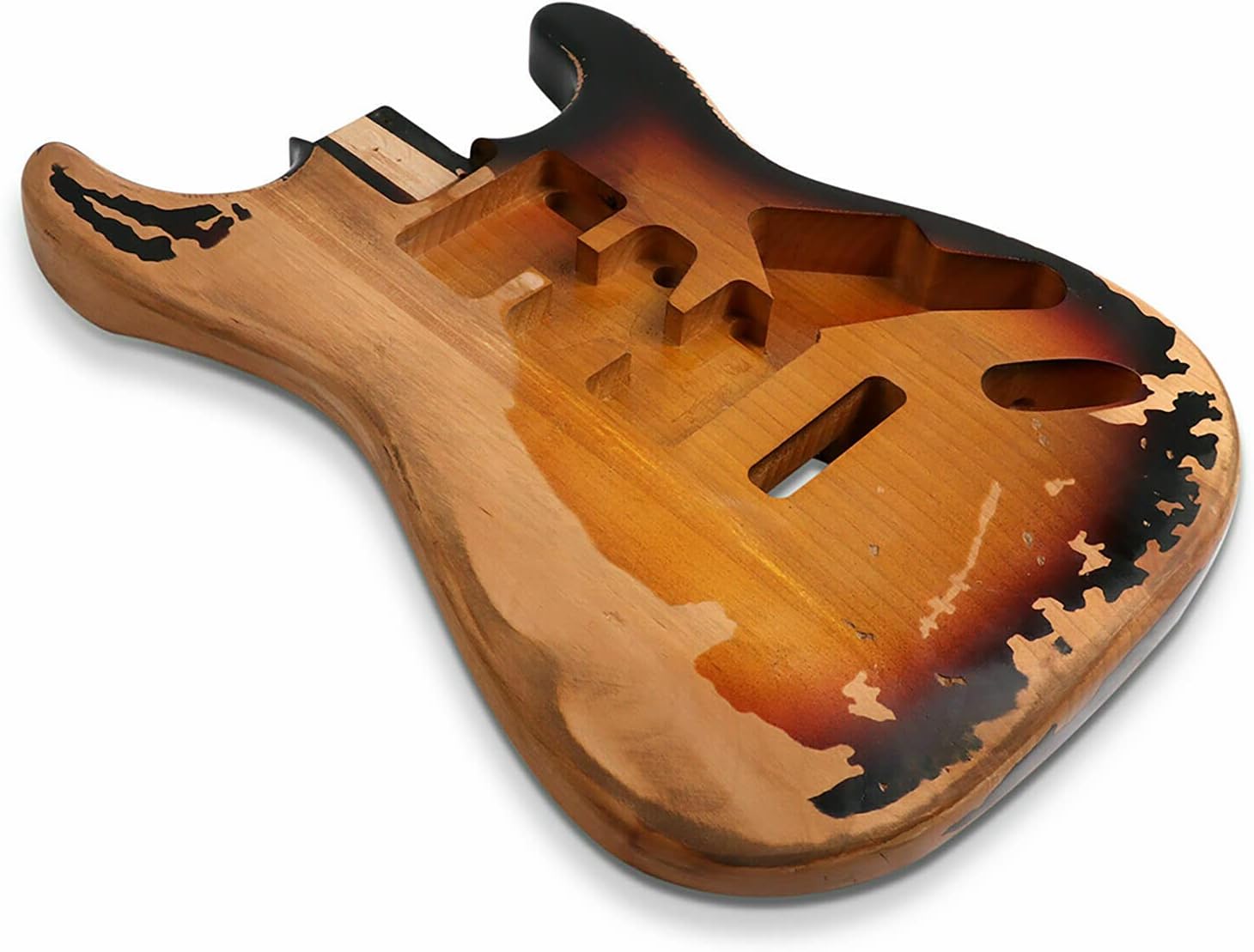 Sunsmile Relic Electric Guitar Body Nitro Alder Strat Style H-S-H Route DIY Guitar Body 3 Tone Sunburst.