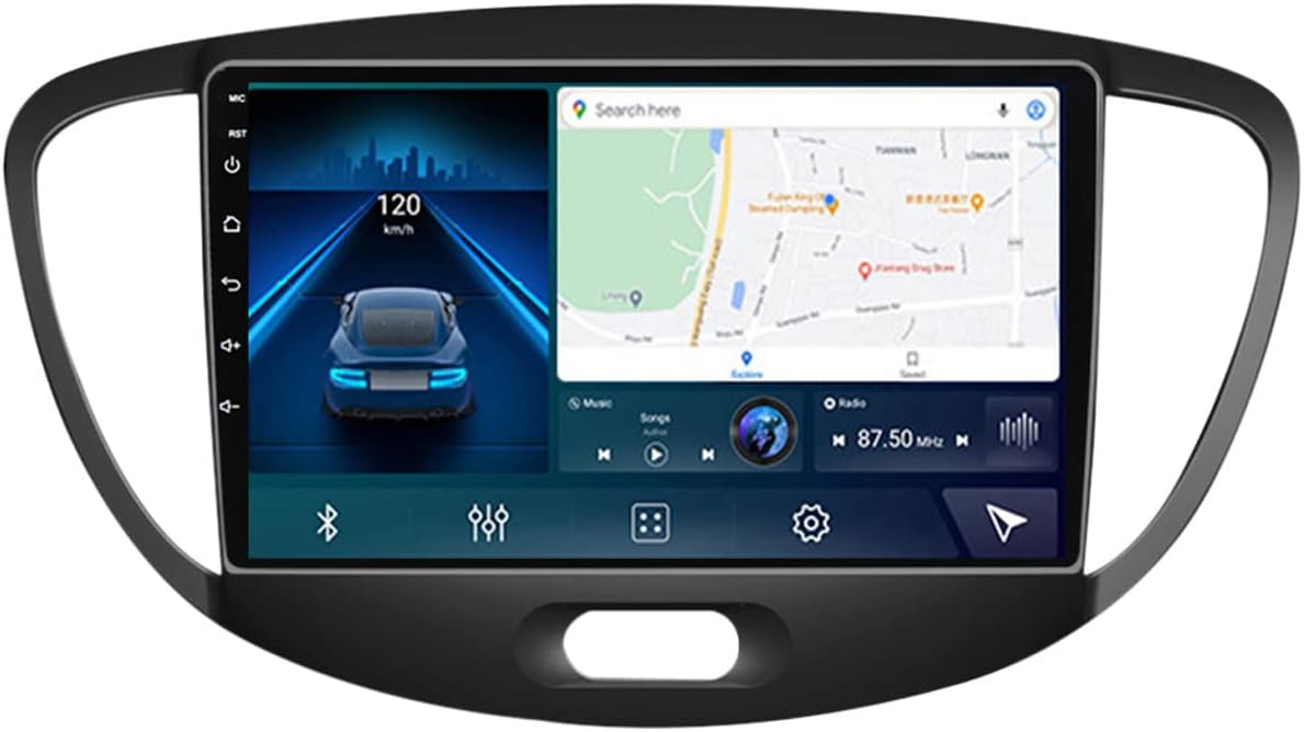 SAXTZDS Car Stereo 9 Inch Touch Screen Multimedia MP5 Player for Hyundai I10 2007-2013 Car Audio Receiver with Rear View Camera FM Radio Support SWC/Bluetooth/4G/Wifi/Carplay,9863 4g+64g