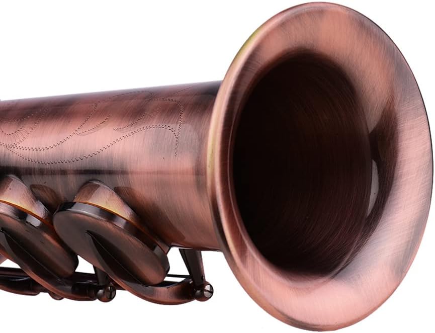 Straight Saxophone Bb Soprano Saxophone Sax Professional Red Bronze straight saxophone Woodwind Instrument with Case Gloves Cleaning Cloth Straps Brush