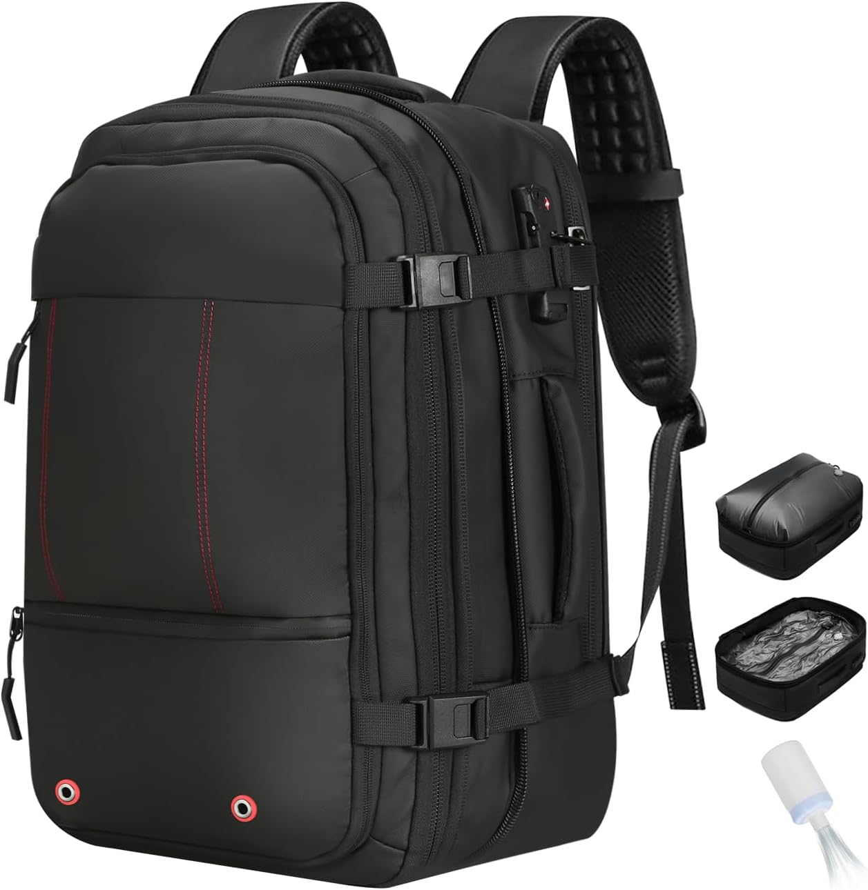 Vacuum Seal Travel Backpack,60L Expandable Carry-On Luggage,Air Compression System with anti-thief TSA Lock,Vacpack,Laptop Compartment