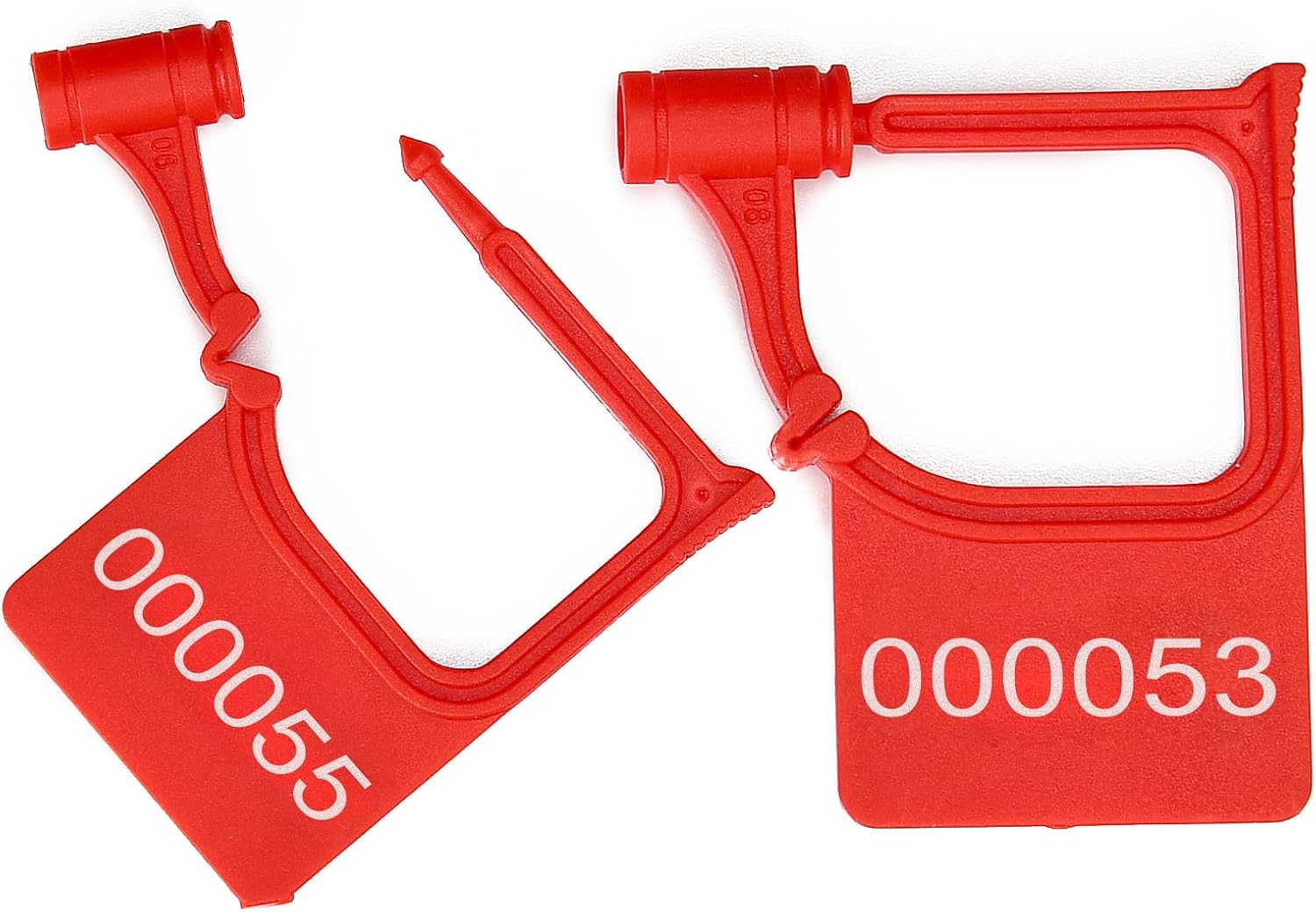 1000 Plastic Security Padlock Seals Numbered Security Tags Tamper Evident Seals Plastic Disposable Small Locks (Red)