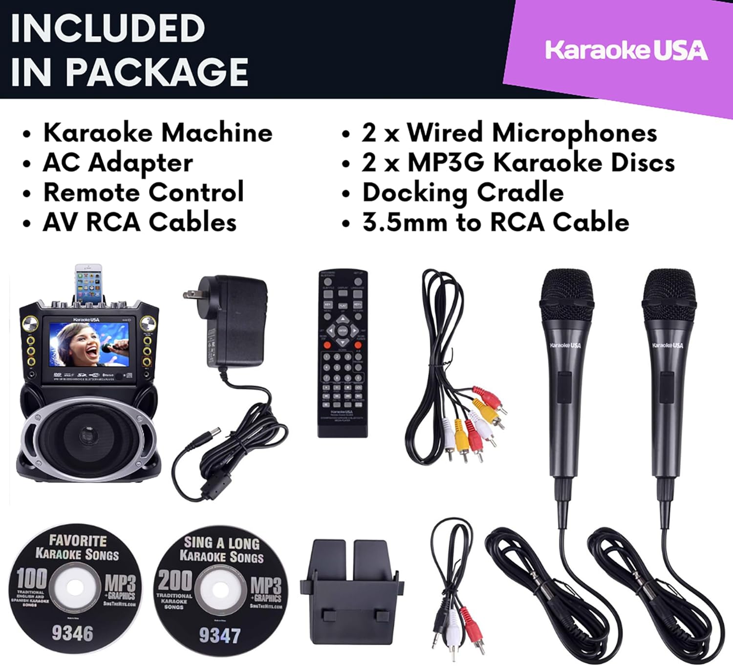 Karaoke USA GF844 Bluetooth Karaoke Machine