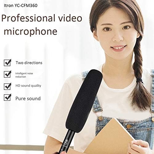 3.5Mm 5M Microphone SLR Camera Interview Microphone Street Live Pickup Microphone News Interview Microphone, Black
