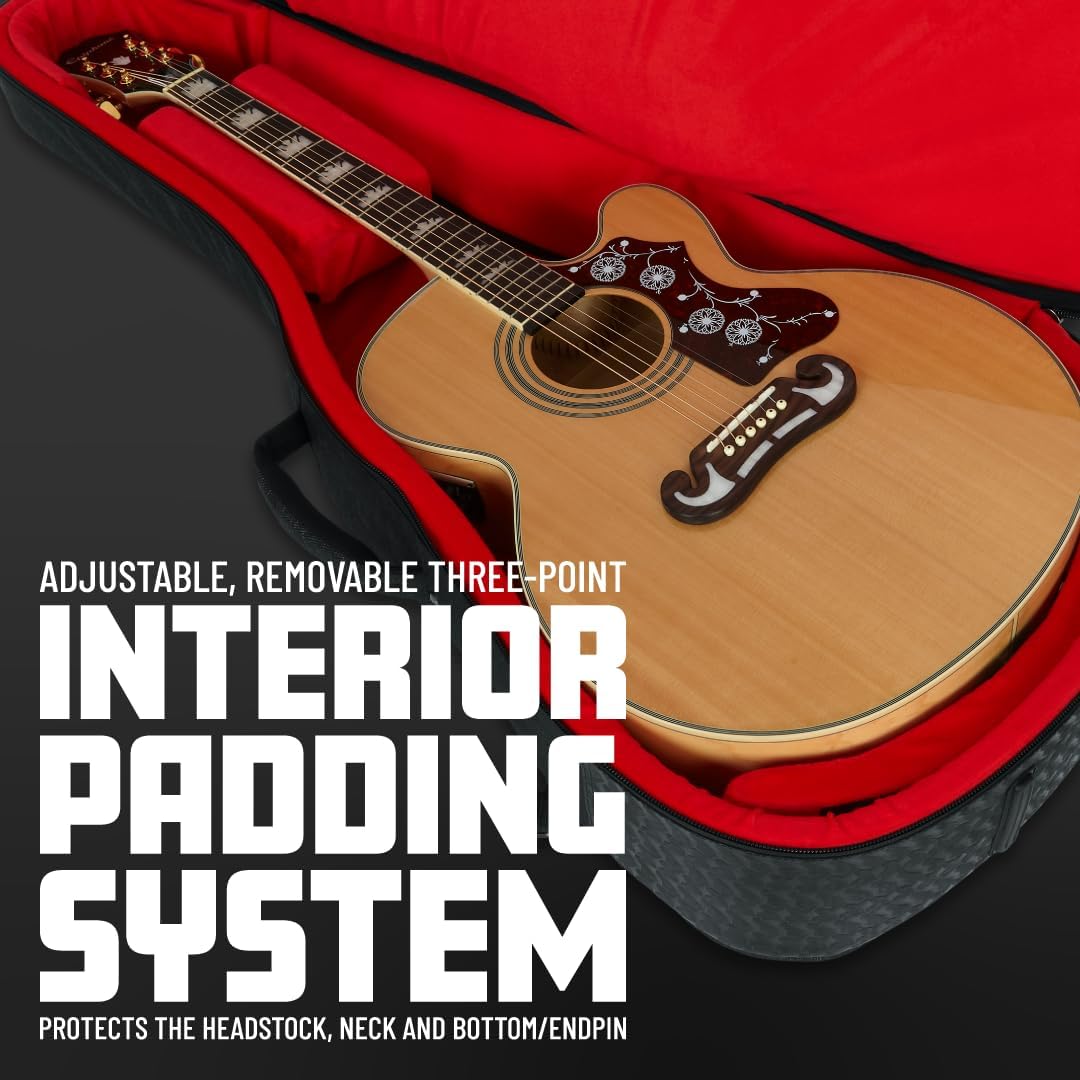 Gator Cases Transit Series Lightweight Electric Guitar Gig Bag with Back Pack Straps and Rubberized Base, Charcoal Black Exterior (GT-ELECTRIC-BLK)