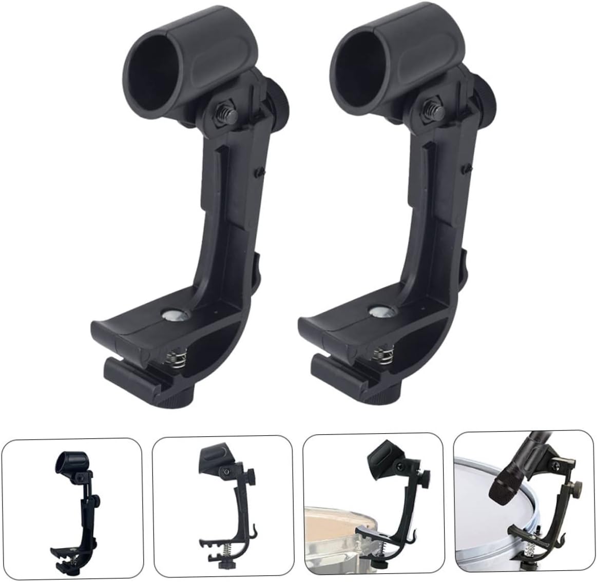 2pcs Kit Movable for Microphone Rim Studio Universal Clips Clamp Supplies Adjustable Shockproof Holder Clamps Holders Snare Musical Clip Accessories Mount Securing Mic Clamping Stands