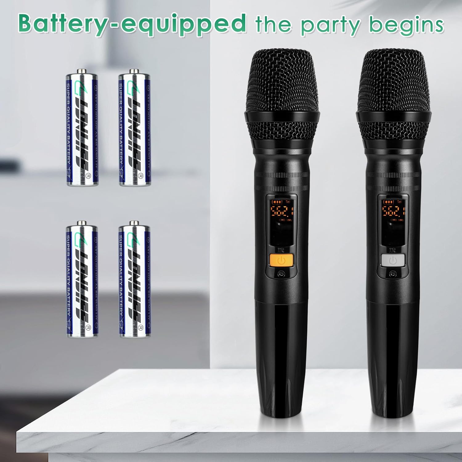 Pro 5 Channel Audio Mixer Mic Set for Live Streaming, Family Karaoke, Studio Recording, Bluetooth Dual Wireless Microphone System with USB Interface & 48V Phantom Power