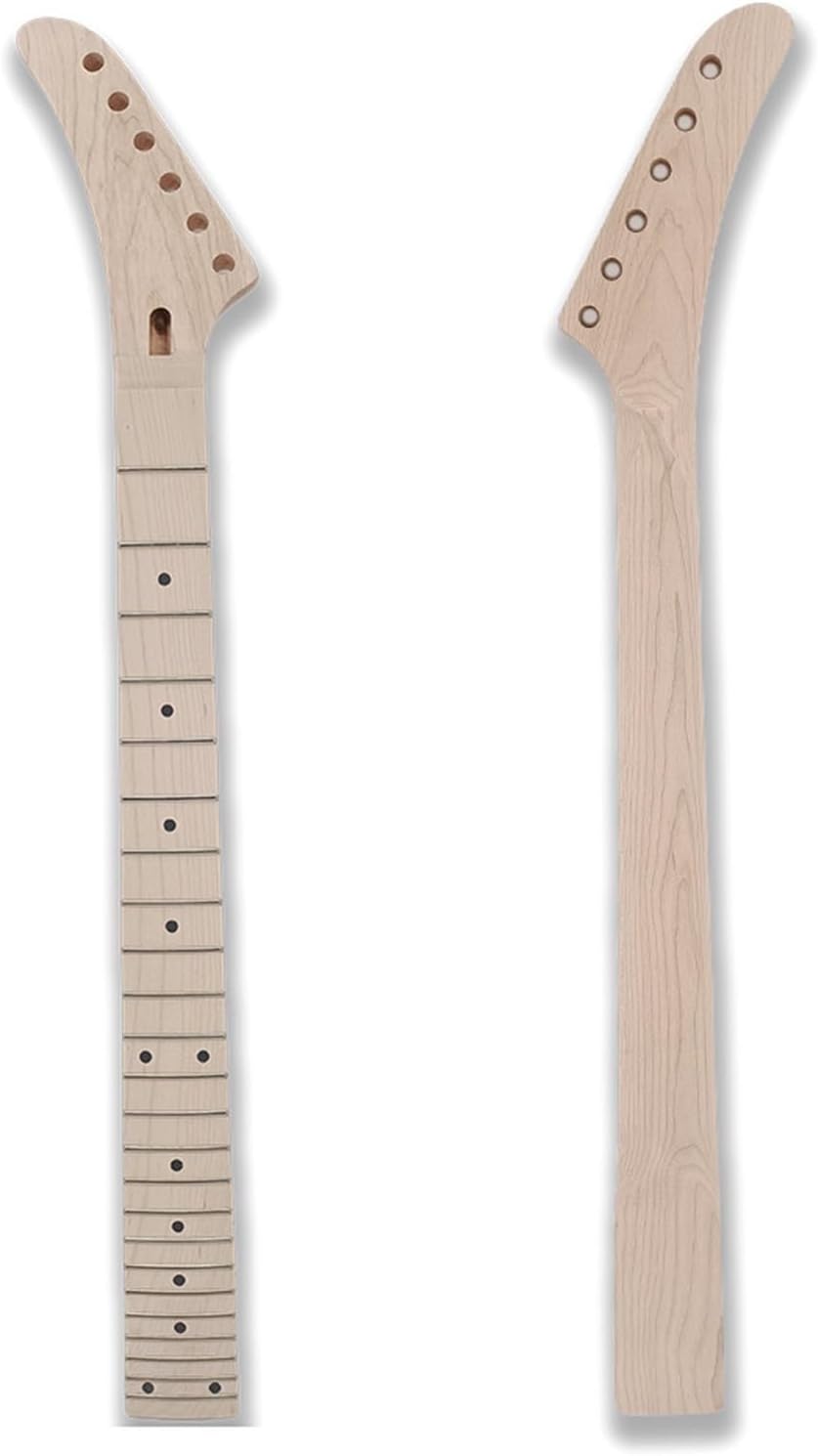 Replacement Guitar Neck 24-fret 25.5-inch Double-crank Electric Guitar Neck Backhand Guitar Neck Electric Guitar Semi-finished Accessories