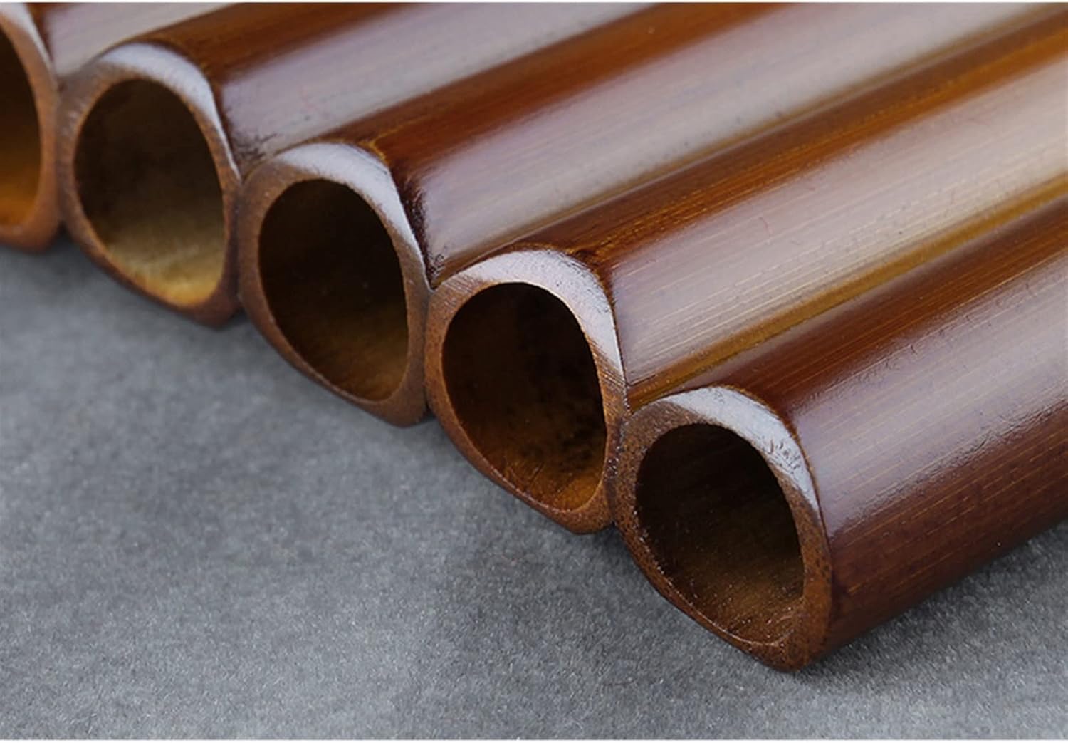 8 Pipes Pan Flute Panpipes Woodwind Instrument Brown Bamboo Pan Flute (Color : Left)