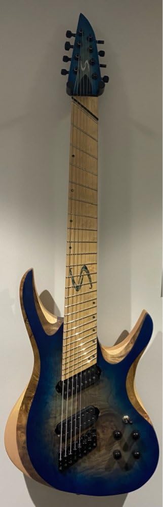 Hand Made Fanned Fret 8 Strings Guitar ASH Body, Alnico V Pickups, 24 Frets for Beginner, Intermediate and pro Players