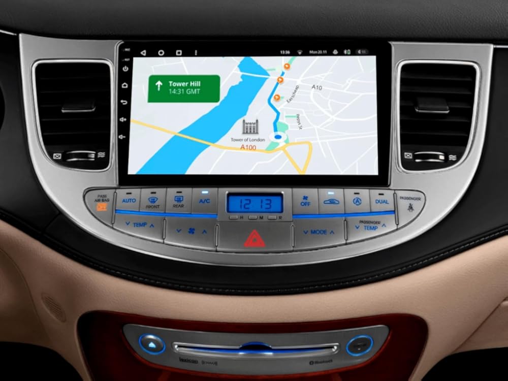 Car Radio Bluetooth for Hyundai Genesis 2014, Android Car Stereo with Carplay Android Auto GPS Navigator WiFi 9 Inch Touchscreen FM Mirror Link + Backup Camera SWC Microphone 4GB+64GB