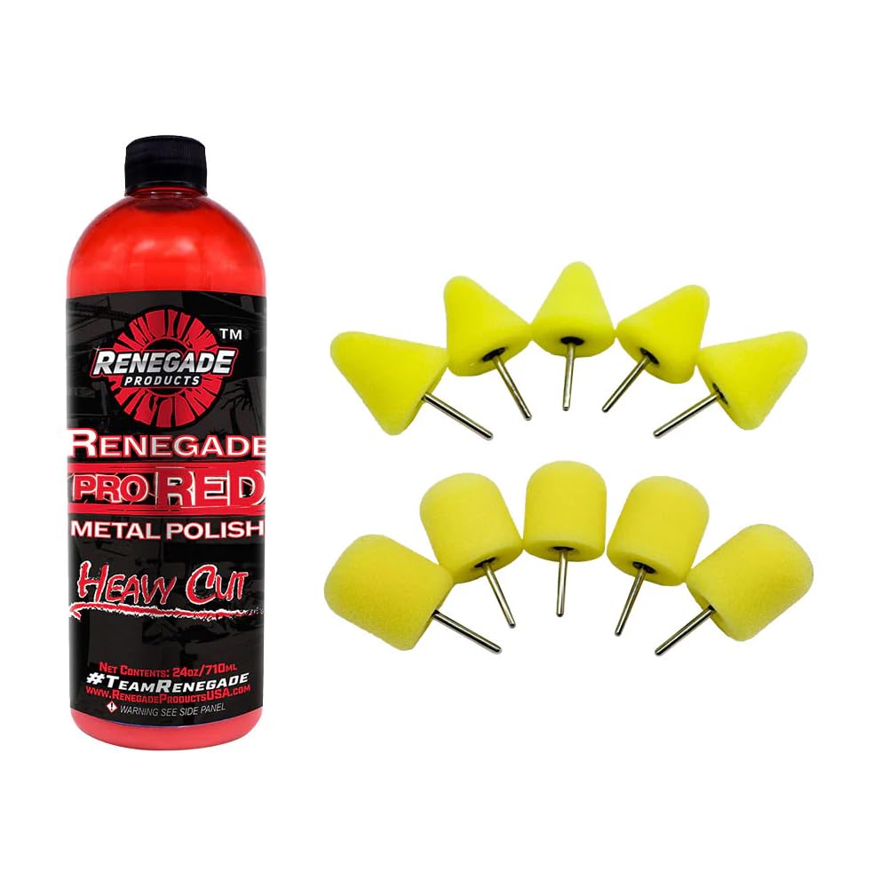 Renegade Products Wheel Window Polishing Bundle – Pro Red Liquid Metal Polish with 1/8