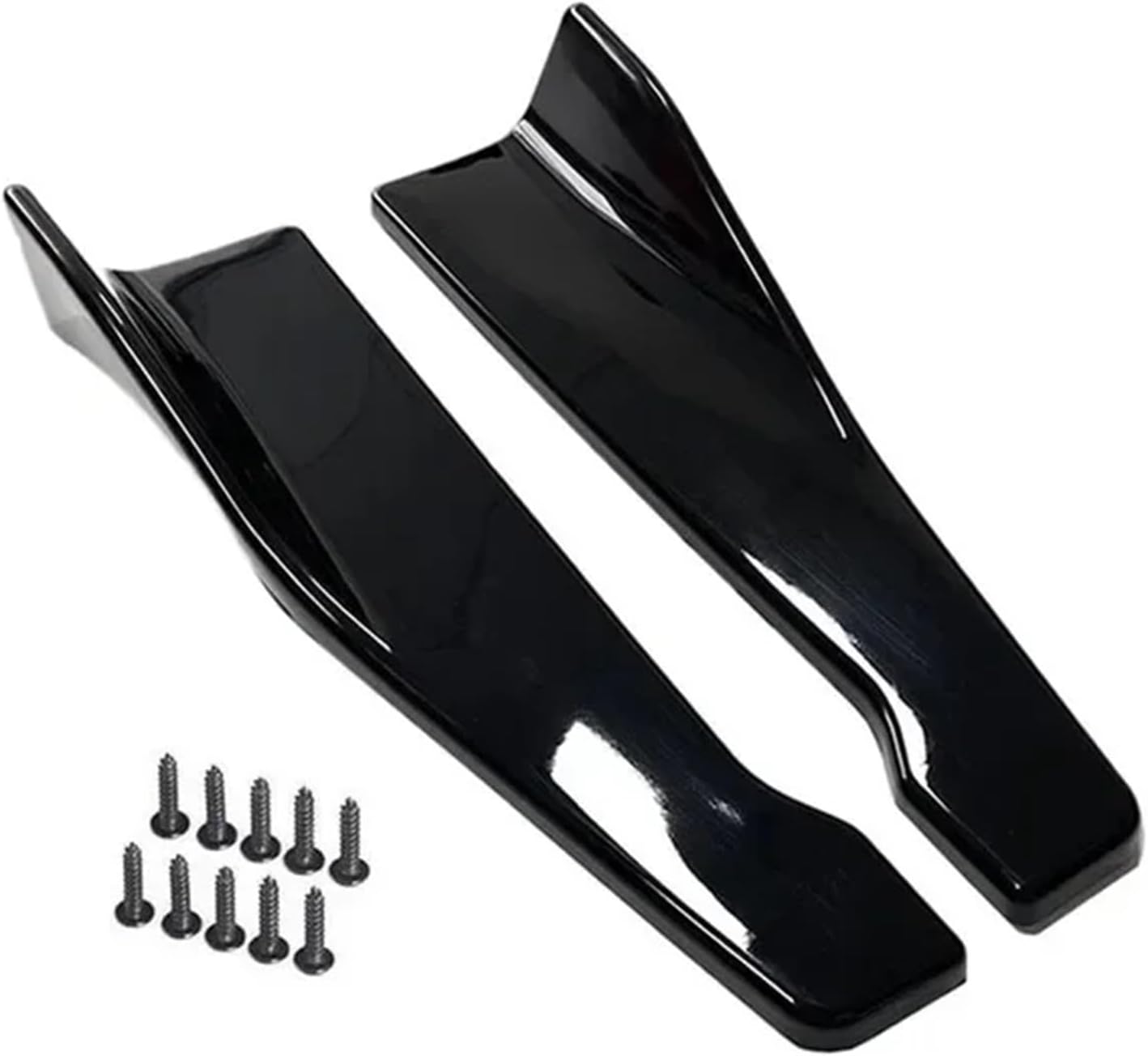 2PCS Universal Car Rear Bumper Lip Trim Protector Car Side Skirt Cover Car Corner Bumper Guards with Screws(Black)