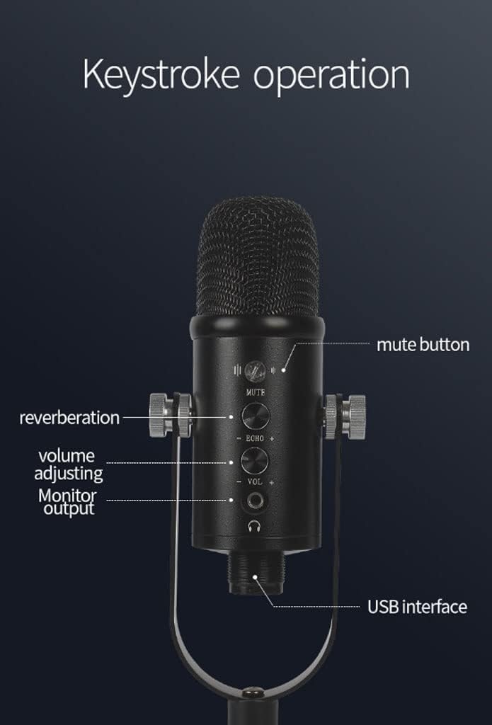 USB Microphone, Condenser Microphone, Precise Supercardioid Pickup Pattern, Professional Recording Quality