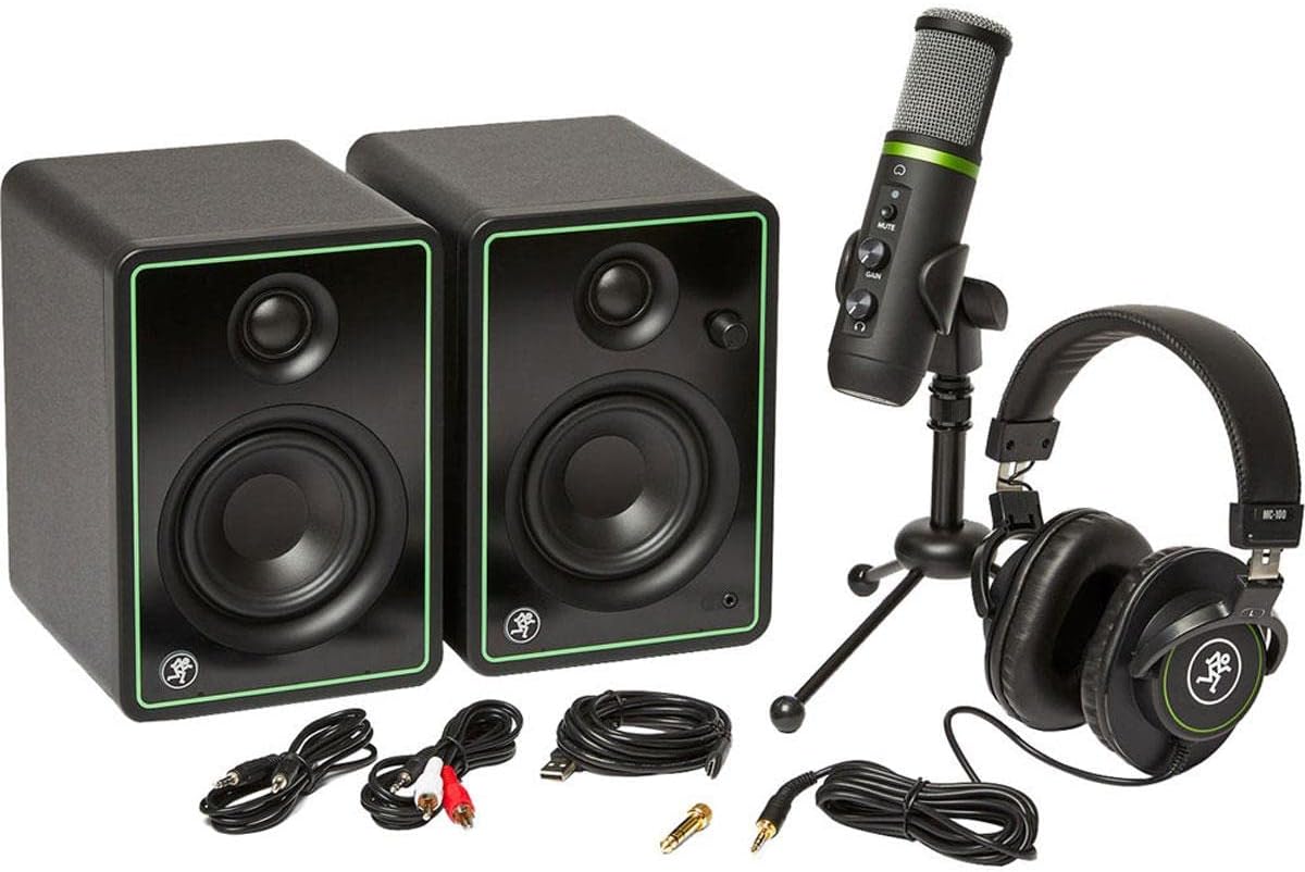 Mackie Creator Bundle with CR3-X Multimedia Monitors, EM-USB Microphone, and MC-100 headphones