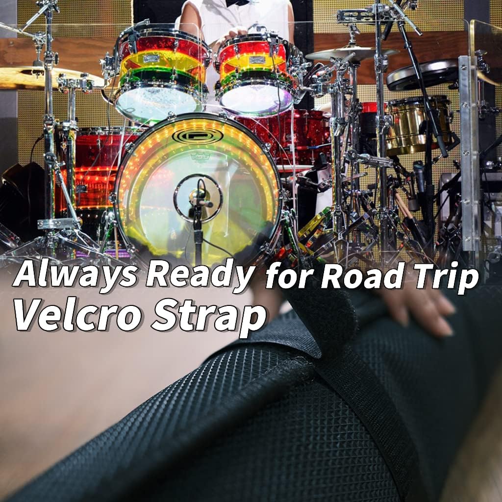 Aucuda Blue Drum Rug 4x6ft Drum Mat Outdoor, Tightly Woven Fabric Cool Drum Set Carpet with Non-Slip Grip Bottom, Electric Drum Accessories for Studio, Apartment, Soundproof, Guitar, No Crease.