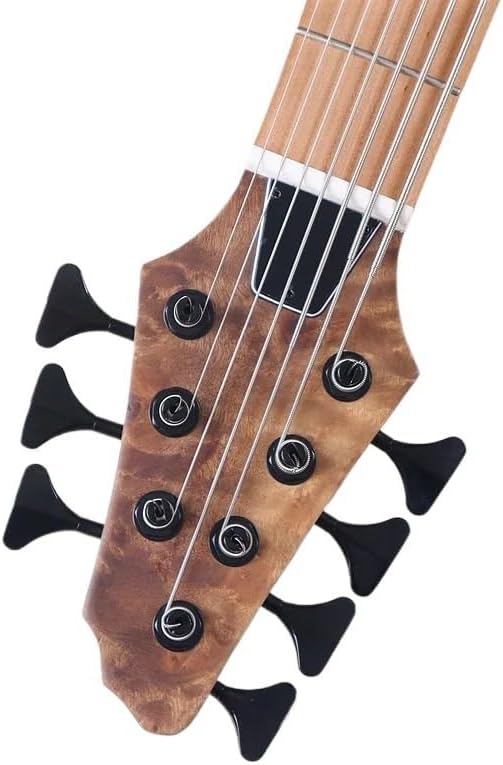 Neck-Through Active 7-String Electric Bass Guitar, 43-Inch Black Matte Finish, Tree Burl Top,Solid Okoume Body,24 Frets