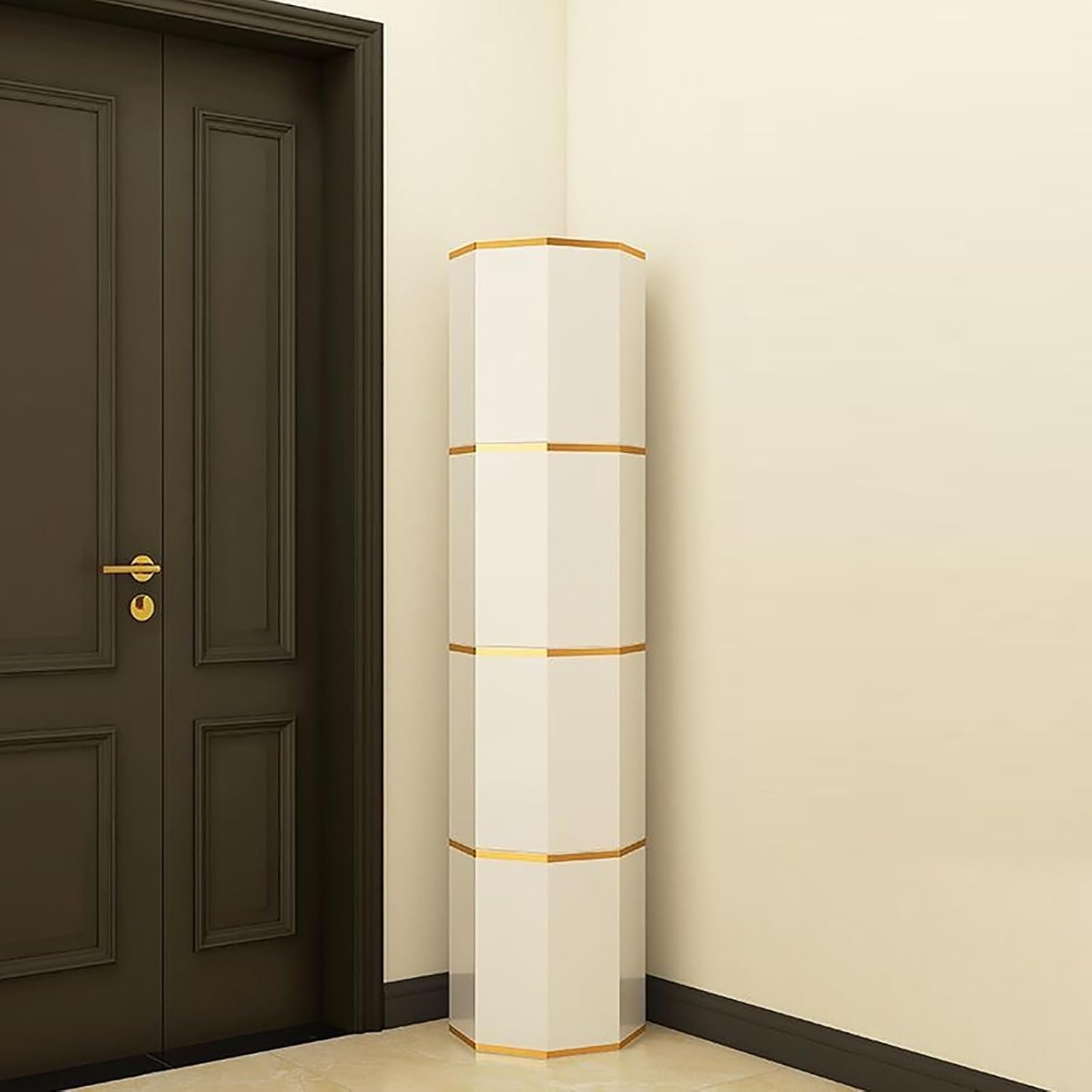 Freestanding Closed Shoe Storage Corner Shoe Rack 360° Rotating Shoes Shelf Premium Rotating Shoe Rack with Doors (43cm 12 Layer)