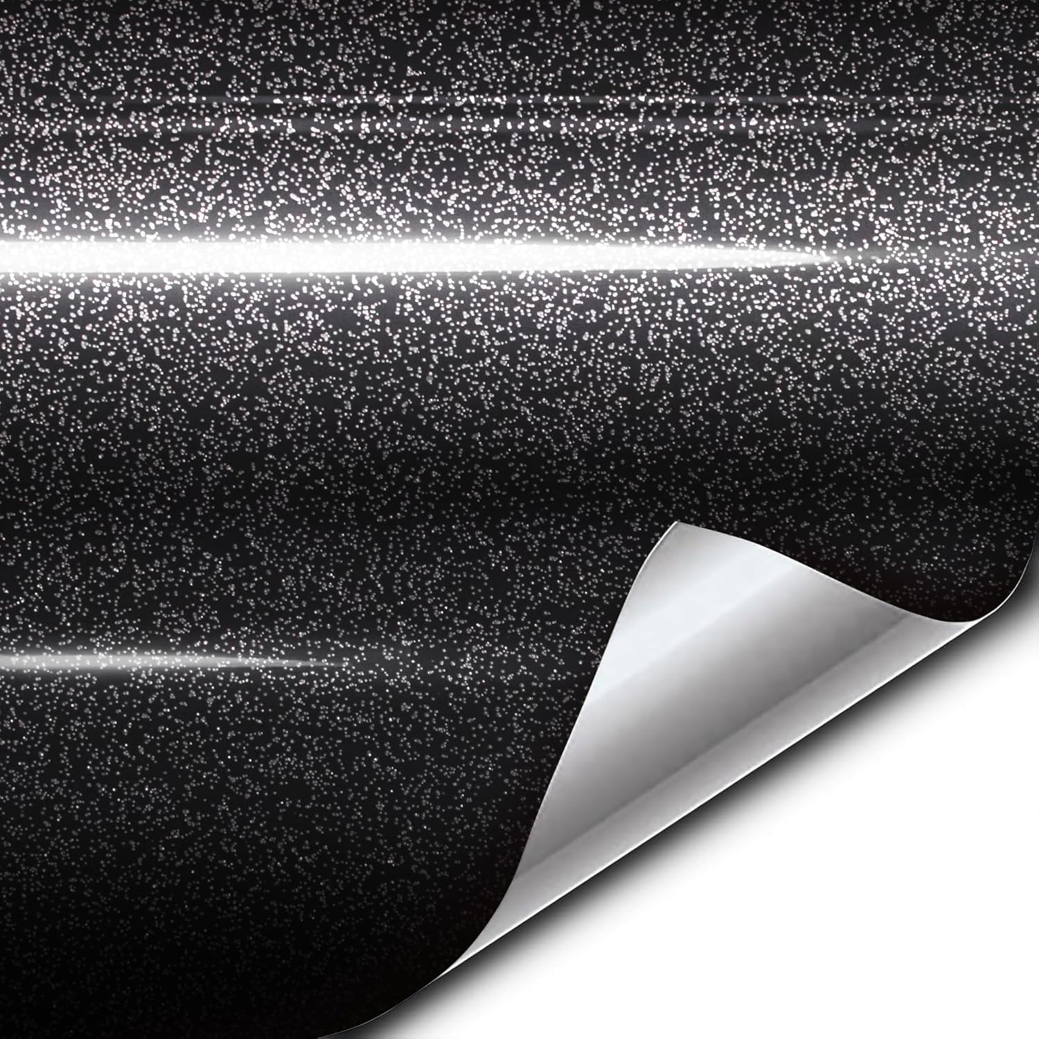 VVIVID XPO Black Metallic Sparkle Gloss Vinyl Car Wrap Film Roll DIY Easy to Install No-Mess (100ft x 5ft)