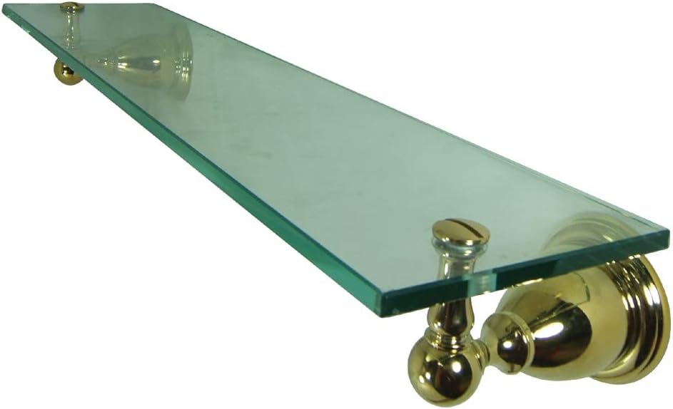 Kingston Brass BA1759PB Heritage Glass Shelf, Polished Brass, 2-1/2