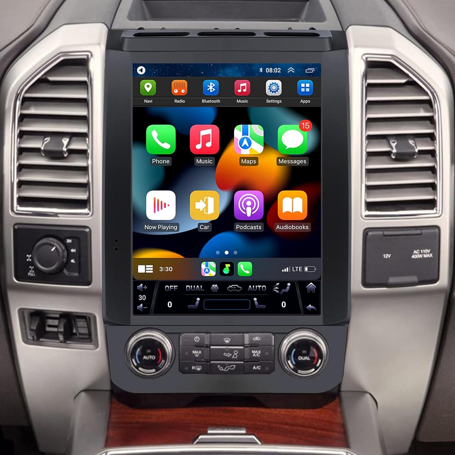 Car Radio Stereo for Ford F150 2015-2020 Radio Upgrade 8Core Wireless Carplay Android Auto 12.1 Inch IPS Touch Screen Car Stereo with Bluetooth WiFi DSP GPS Navigation FM/RDS Backup Camera SWC