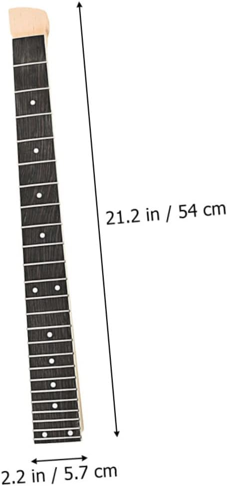 Electric Guitar Neck Bridge Set Maple Wood Unfinished Fret Fingerboard for Diy Projects
