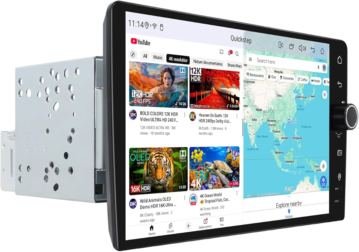 JOYING Double Din Radio 9 Inch Car Stereo with Carplay & Android Auto, Android 13 Head Unit Right-Hand Drive 8GB+128GB with Volume Knob, Mirror Link, AM/FM, SWC, GPS(JY-UTD07N8-R)