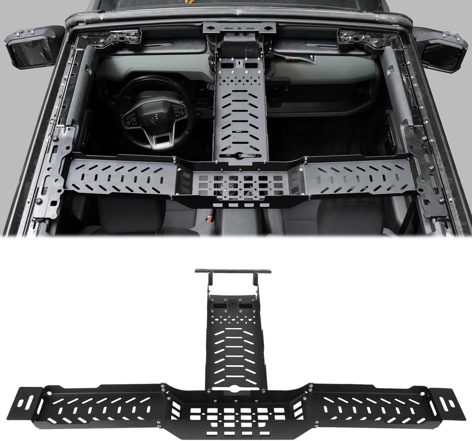 MAIKER Roof Liner Tactical Panel – Compatible with 2021-2025 Ford Bronco 4-Door; Heavy-Duty Metal Armor, Extra Storage, MOLLE Gear Mount, Secure & Durable