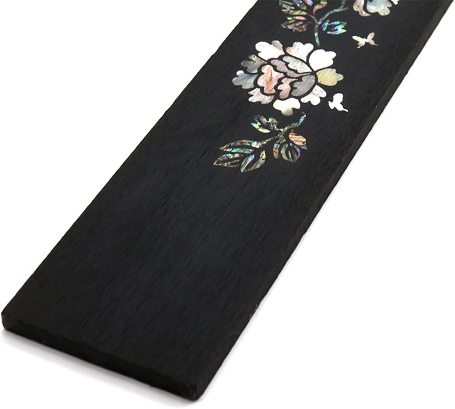 ZUZU Guitar Fretboard Ebony Color Shell Inlay Craft Electric Guitar Wooden Folk Guitar Fretboard Unfinished Guitar Neck