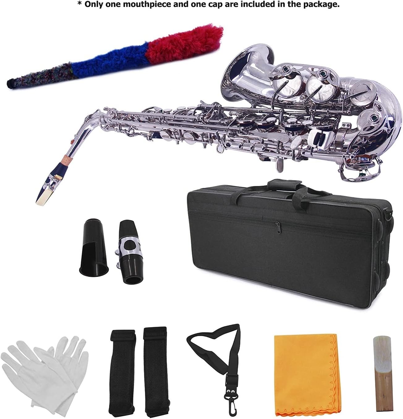 EB Alto Saxophone Sax Brass Plated Nickle 802 Key Type Instrument with Carrying Case Reed Student Saxophone