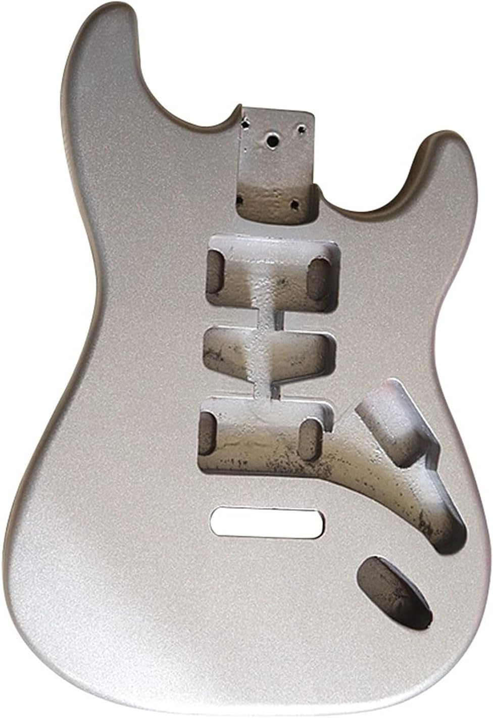 Unfinished Guitar Kit Electric Guitar Body Metallic Silver Color Guitar Body Electric Guitar Barrel Guitar Accessories Handmade ​Guitar Body