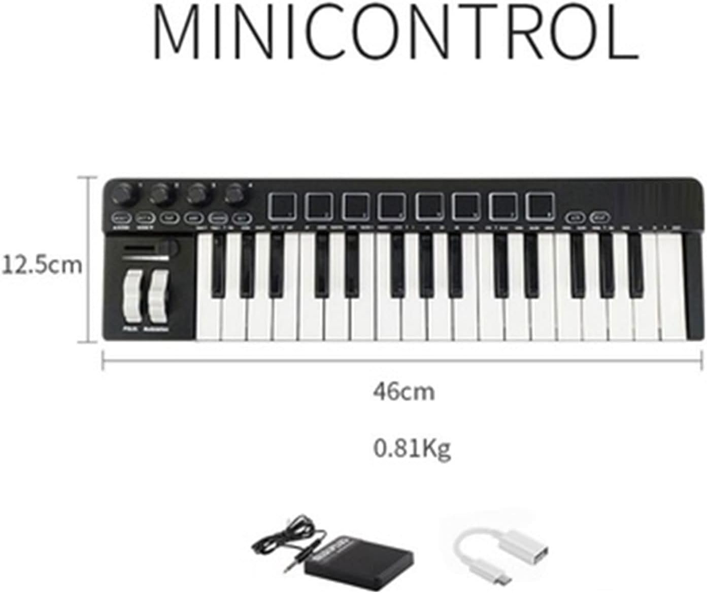 Arrangement with Pedal Mini Keyboard Equipment 32-Key Playing Space-Saving Controller Pad DJ Electronic Sound