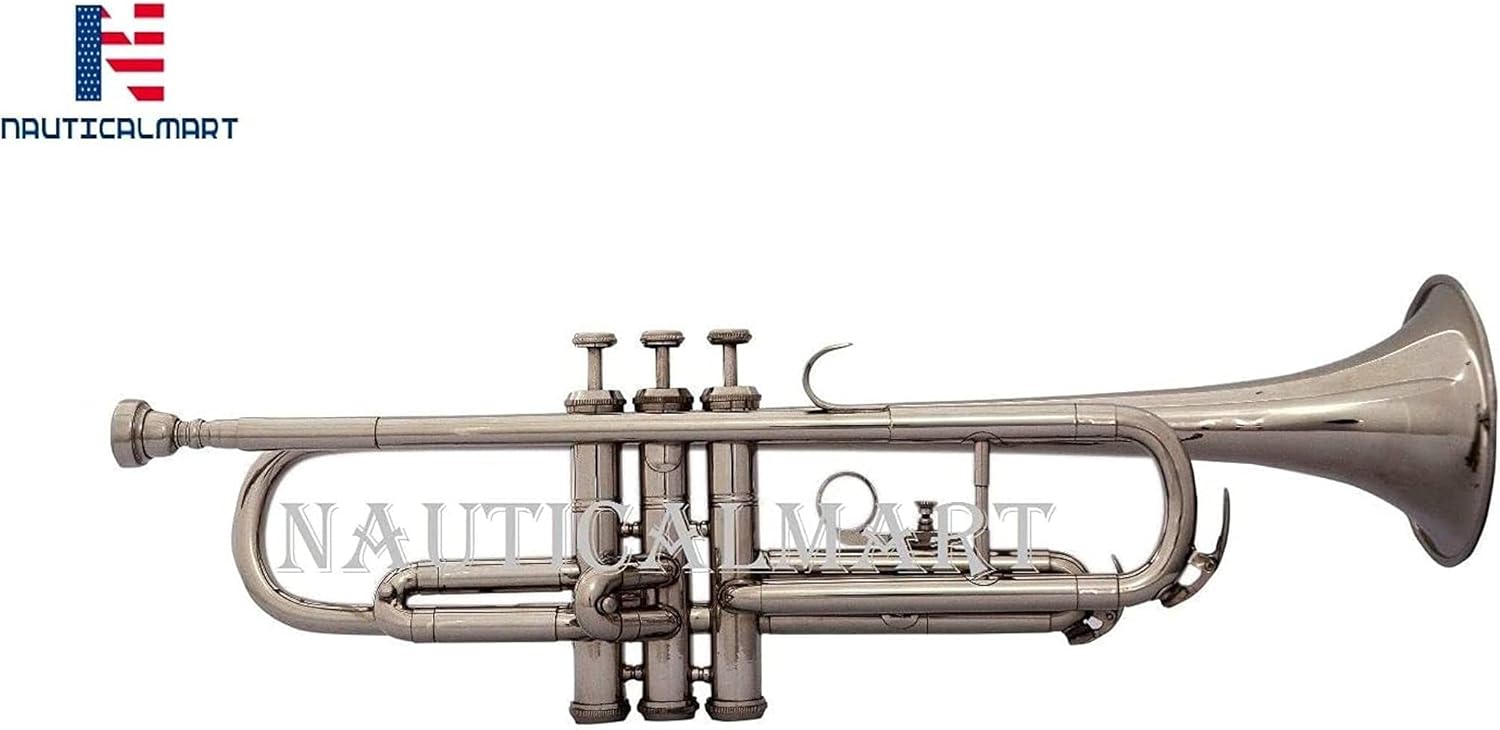 Nickel Plated Bb Flat 4 Valve Flugel Horn + Free Hard Case + Mouthipice