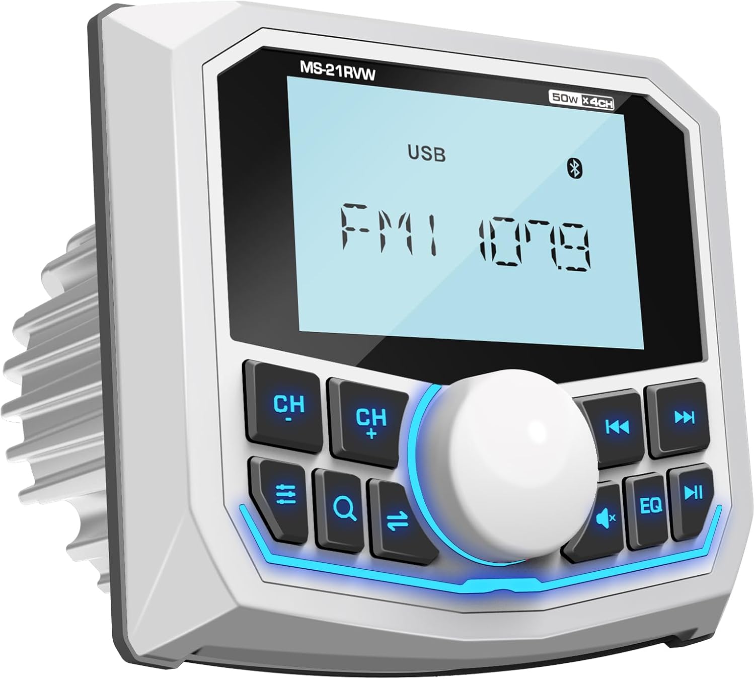 Bluetooth Boat Radio Receiver Waterproof: DOVOX Marine Gauge Stereo for Boat - 2.8 Inch LCD Display AM FM USB AUX Subwoofer for Golf Cart ATV UTV SXS Yacht