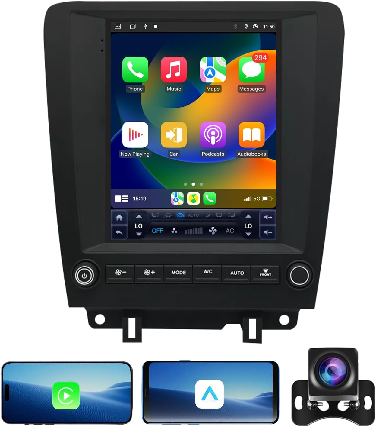 Car Radio for Ford Mustang 2010 2011 2012 2013 2014 Radio Stereo Upgrade Carplay Android Auto 8Core 4+32G 9.7 Inch Touch Screen with WiFi SWC DSP Bluetooth Backup Camera