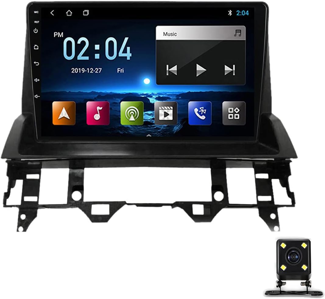 9 Inch Car Stereo Bluetooth Multimedia MP5 Player, Touch Screen Car Stereo for Mazda 6 2002-2008 with Steering Wheel Control/GPS Navigation/Carplay/DSP/USB/FM Radio