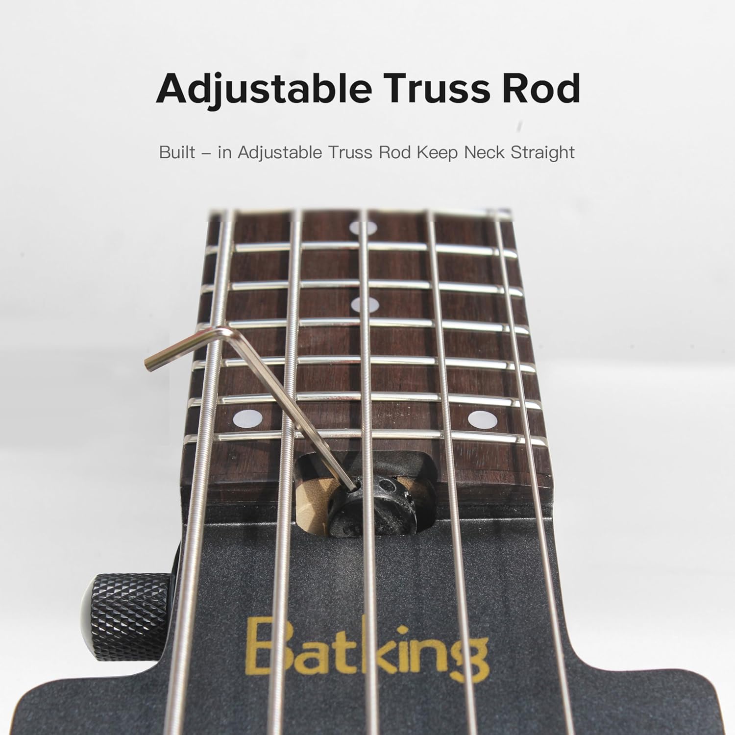 Batking Travel Bass Guitar Electric Headless Bass, 5 Strings Electric Bass with Gigbag & Truss Road & Wire